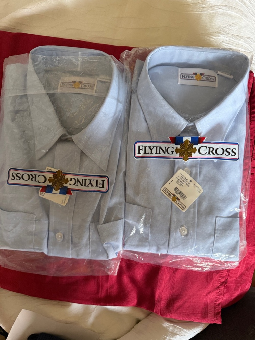 Flying Cross Men's Light Blue Dress Shirt - Classic Button-Front